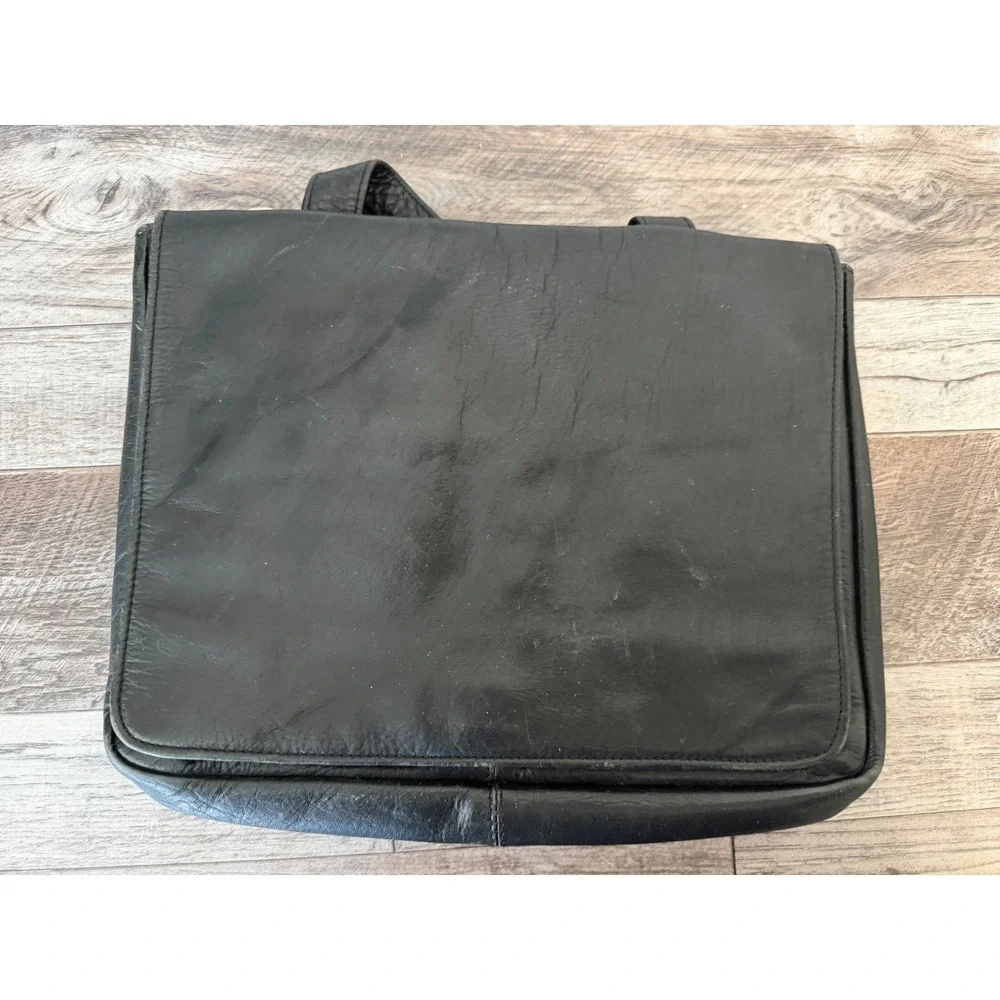 Wilson Leather‎ Portfolio Black Genuine Leather Organizer Tablet Document Case
